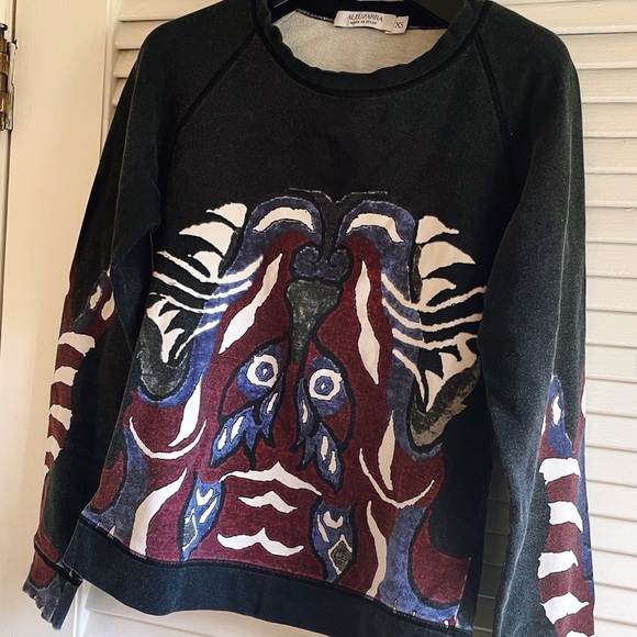 Authentic Altuzarra $895 Abstract Dark Grey and Maroon Sweatshirt - Picture 8 of 9